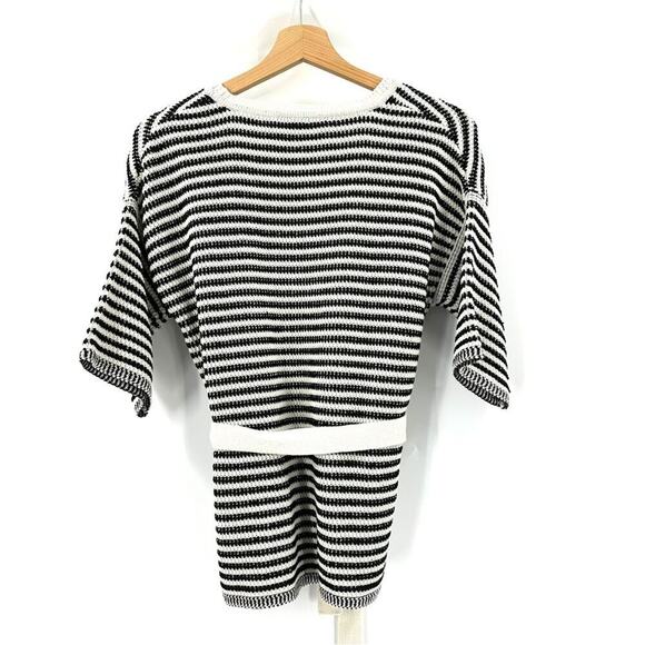 MaxMara Weekend Linen-Blend Knit Short Sleeve Wrap Cardigan Sweater Top Sz S - Picture 3 of 6